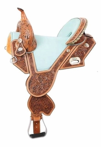 13.5" to 16.5" Circle Y Tammy Fischer Blue Roan Barrel Saddle 1319