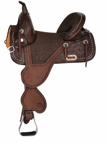 13.5" to 16.5" Circle Y Tammy Fischer Medium Horn Remuda Signature Treeless Barrel Saddle 1317