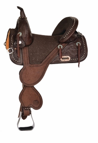 13.5" to 16.5" Circle Y Tammy Fischer Medium Horn Remuda Signature Treeless Barrel Saddle 1317