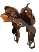 13.5" to 16.5" Circle Y Tammy Fischer Vintage Daisy Treeless Short Horn Barrel Saddle 1304 w/Free Pad