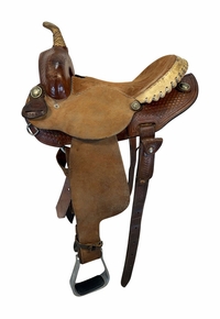 13.5Inch Used Billy Cook Greenville Barrel Saddle Medium Tree 2062
