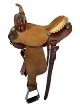 13.5Inch Used Billy Cook Greenville Barrel Saddle Medium Tree 2062