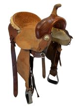 13.5Inch Used Billy Cook Greenville Barrel Saddle Medium Tree 2062