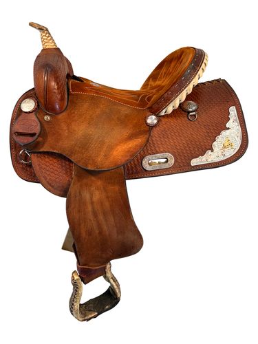 SOLD on LAYAWAY 2025/07/25 14.5Inch Used Billy Cook by Longhorn Barrel Saddle 5584