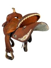 SOLD on LAYAWAY 2025/07/25 14.5Inch Used Billy Cook by Longhorn Barrel Saddle 5584
