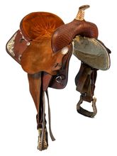 SOLD on LAYAWAY 2025/07/25 14.5Inch Used Billy Cook by Longhorn Barrel Saddle 5584