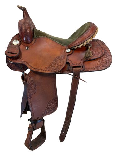 14.5Inch Used Billy Cook Greenville All Around Saddle Medium Tree 281