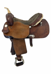 14.5Inch Used Billy Cook Greenville Barrel Saddle Wide Tree 279