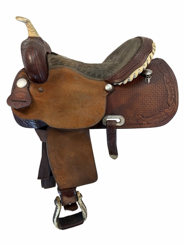 SOLD 2026/06/10e 14.5Inch Used Billy Cook Greenville Barrel Saddle Wide Tree 279