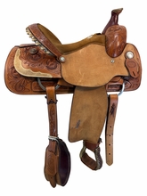14.5Inch Used Billy Cook Greenville Ranch-Roping Saddle Wide Tree
