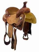 14.5Inch Used Billy Cook Greenville Ranch-Roping Saddle Wide Tree
