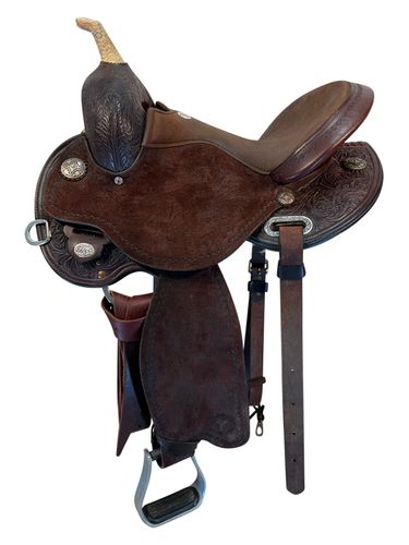 SOLD 2026/04/02 14.5Inch Used Circle Y Kelly Kaminski Swift Barrel Saddle Wide Flex Tree 1522