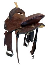 SOLD 2026/04/02 14.5Inch Used Circle Y Kelly Kaminski Swift Barrel Saddle Wide Flex Tree 1522