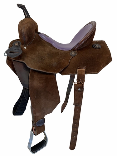 14.5Inch Used Double J Barrel Saddle Medium Tree Pro Barrel Racer