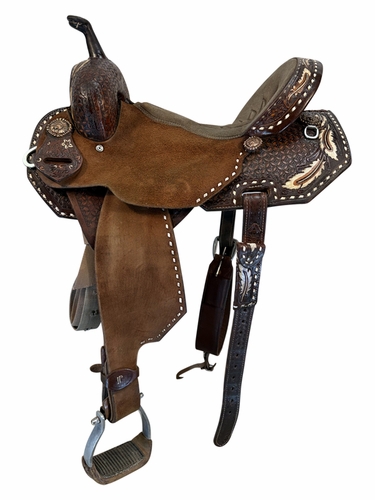 14.5Inch Used Double J Barrel Saddle Wide Tree Pozzi