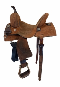 14.5Inch Used Slaton Saddlery Barrel Saddle Wide Tree