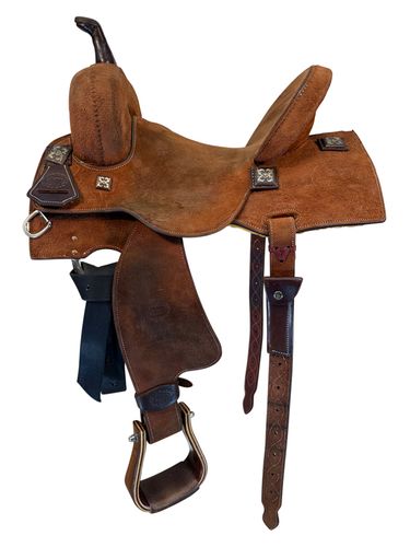 14.5Inch Used Slaton Saddlery Barrel Saddle Wide Tree