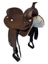 SOLD 2026/02/23 14 Inch Used Abetta Original Round Skirt Cordura Trail Saddle Wide Tree 20501