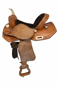 14 Inch Used American Saddlery Barrel Saddle Wide Tree 563