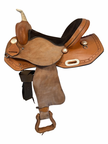 14 Inch Used American Saddlery Barrel Saddle Wide Tree 563