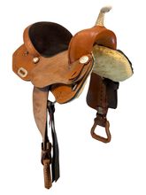 14 Inch Used American Saddlery Barrel Saddle Wide Tree 563
