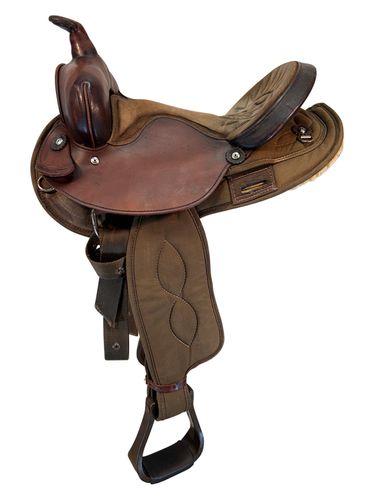 14 Inch Used Big Horn Cordura Trail Saddle 104 Wide Tree