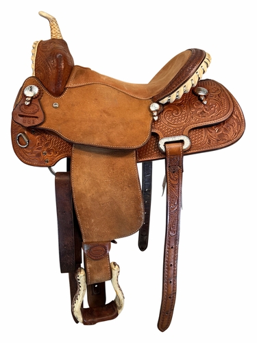 14 Inch Used Billy Cook Barrel Saddle 881