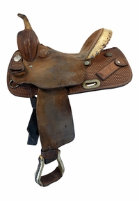 14 Inch Used Billy Cook Barrel Saddle Wide 1524