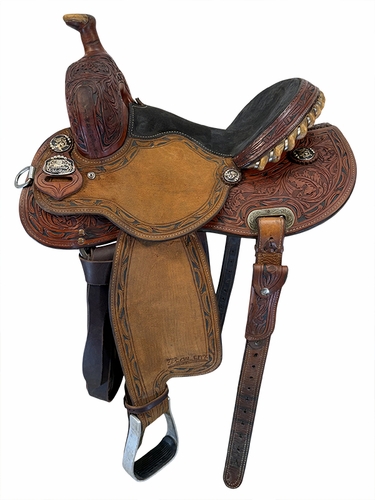 14 Inch Used Cactus Saddlery Marlene McRae Special EFFX Barrel Saddle Wide Tree