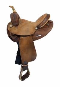 14 Inch  Used Circle Y Barrel Saddle Wide 2044