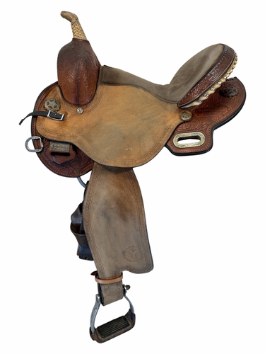 SOLD 2026/01/27j 14 Inch Used Circle Y Kelly Kaminski Barrel Saddle Medium Flex Tree 1537