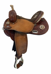 14 Inch Used Circle Y Lisa Lockhart Fast and Furious Barrel Saddle Wide Flex Tree 1544