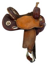 SOLD 2026/01/15e  14 Inch Used Circle Y Lisa Lockhart Fast and Furious Barrel Saddle Wide Flex Tree 1544