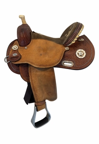 14 Inch Used Circle Y Lisa Lockhart Fast and Furious Barrel Saddle Wide Flex Tree 1544