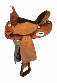 14 Inch Used Custom Ranch Saddlery Barrel Saddle 1039