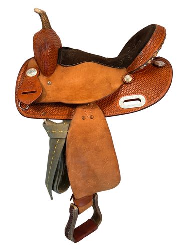 14 Inch Used Custom Ranch Saddlery Barrel Saddle 1039