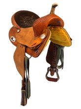 14 Inch Used Custom Ranch Saddlery Barrel Saddle 1039