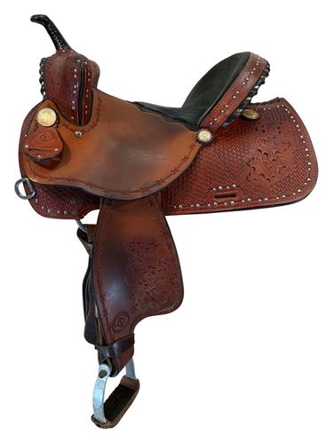 14 Inch Used Diamond Cross Barrel Saddle Medium Tree