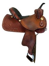 14 Inch Used Diamond Cross Barrel Saddle Medium Tree