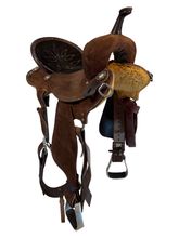 14 Inch Used Double J Barrel Saddle Feather Lite Wide Tree