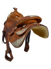 14 Inch Used Silver Mesh Custom Show Saddle Medium Tree
