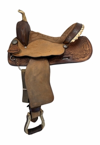 14 Inch Used TexTan Barrel Saddle Medium Tree