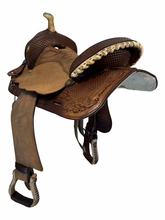 14 Inch Used TexTan Barrel Saddle Medium Tree