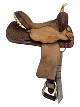 14 Inch Used TexTan Barrel Saddle Medium Tree