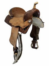 14 Inch Used TexTan Barrel Saddle Medium Tree