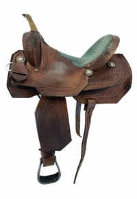 SOLD 2026/07/09  14 Inch Used Triple Creek Saddlery Barrel Saddle Wide Tree
