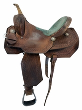 SOLD 2026/07/09  14 Inch Used Triple Creek Saddlery Barrel Saddle Wide Tree