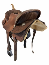 SOLD 2026/07/09  14 Inch Used Triple Creek Saddlery Barrel Saddle Wide Tree