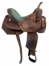 SOLD 2026/07/09  14 Inch Used Triple Creek Saddlery Barrel Saddle Wide Tree