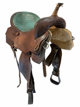 SOLD 2026/07/09  14 Inch Used Triple Creek Saddlery Barrel Saddle Wide Tree